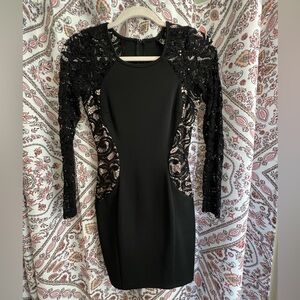 BCX Black Long Sleeve Lace Dress